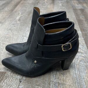 Black Leather Ankle Boots